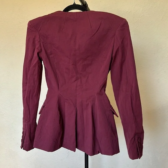 House of‎ CB 'Theodora' Wine Deep V Blazer NWOT size M - Picture 9 of 12